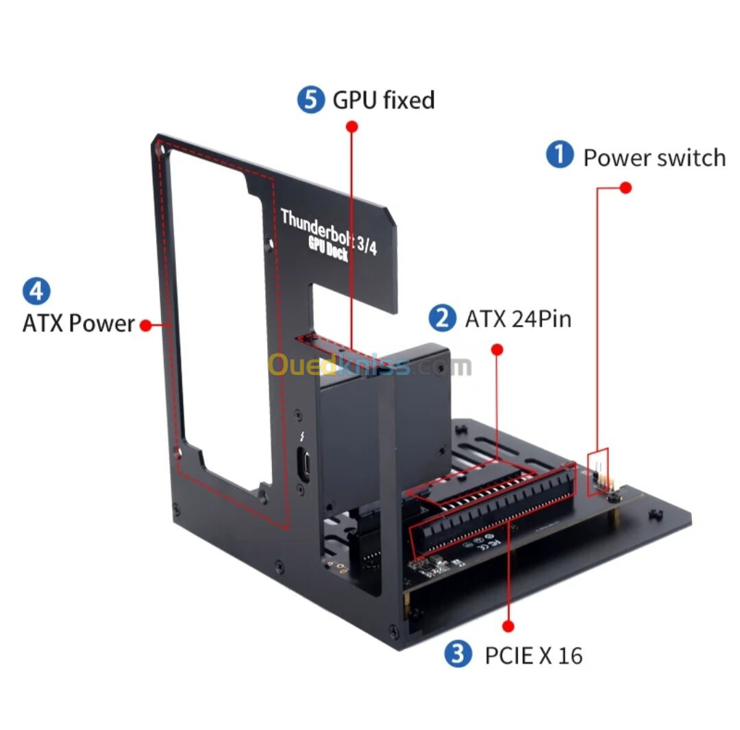 EGPU thunderbolt 3/4 vers pcie carte graphique externe 