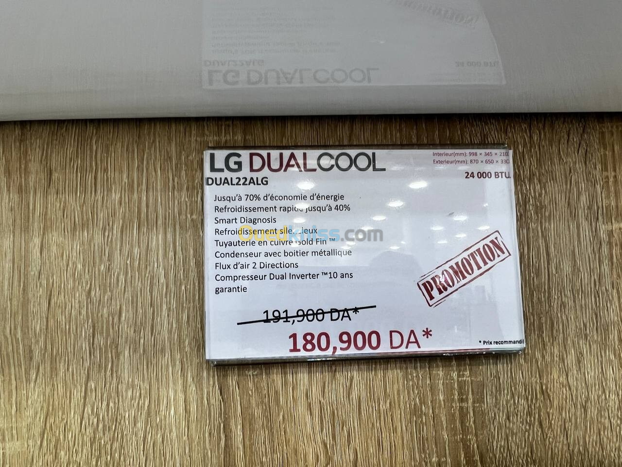 CLIMATISEUR LG 22 K BTU DUALCOOL DUAL INVERTER TROPICAL T3 + WIFI R410A