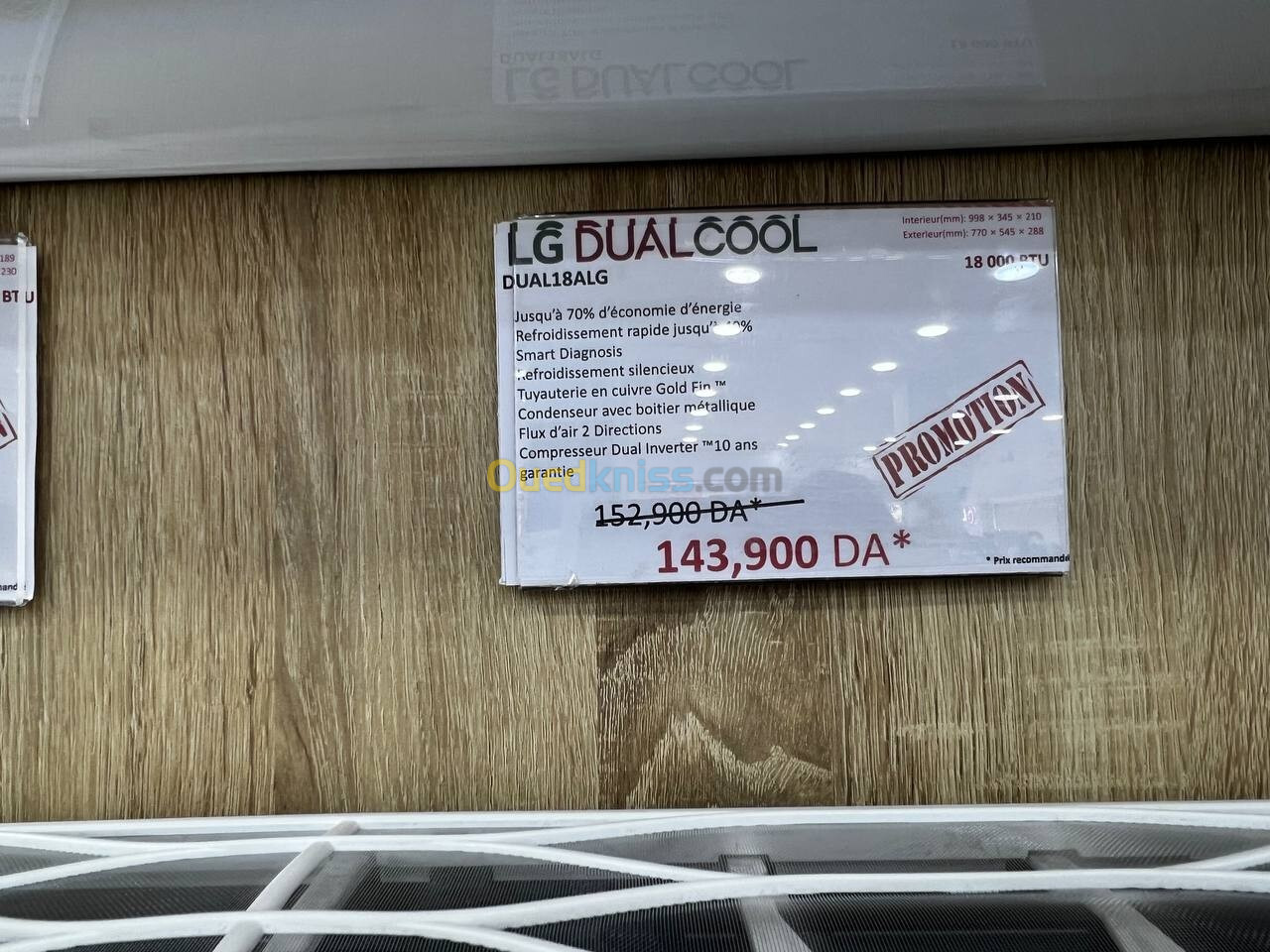 CLIMATISEUR LG 18 K BTU DUALCOOL DUAL INVERTER TROPICAL T3 + WIFI R410A