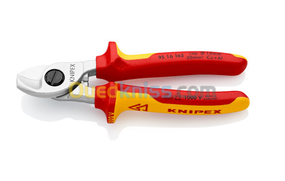 Coupe-câbles , marque Knipex , isolee 1000 v , Re : 95 16 165 , made in germany .