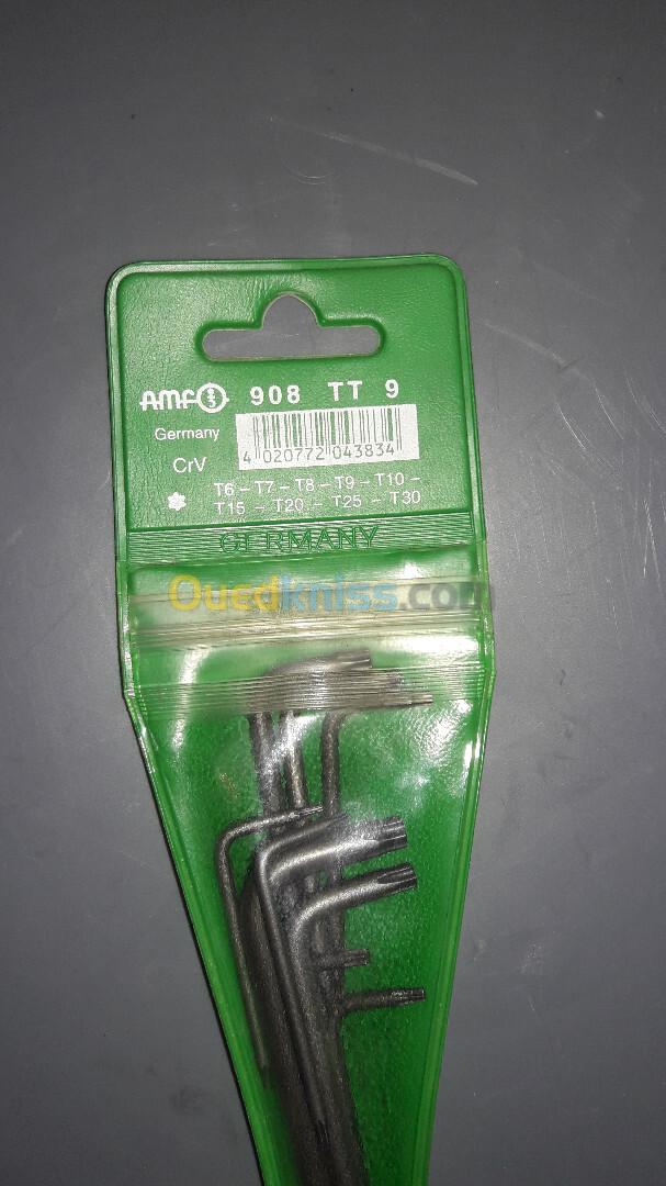 Jeu clés étoiles TORX de précision , marque AMF , 9 pièces , made in germany .