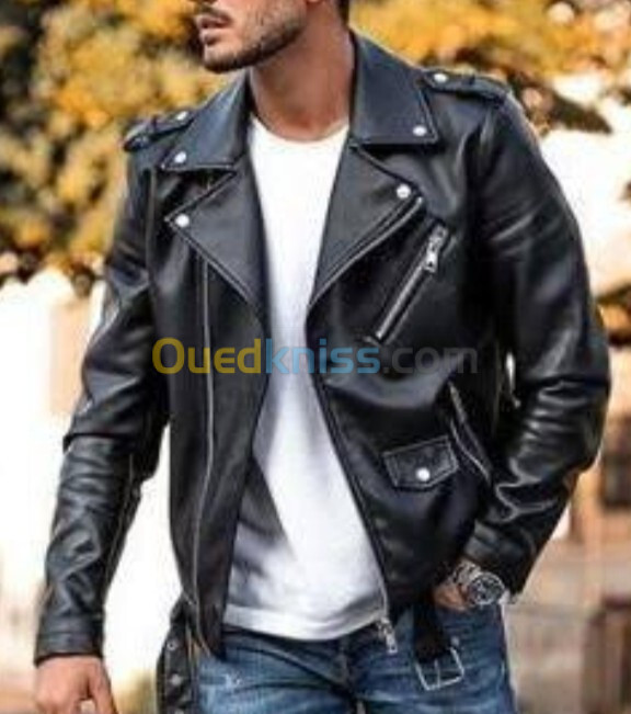 Veste cuir noir 