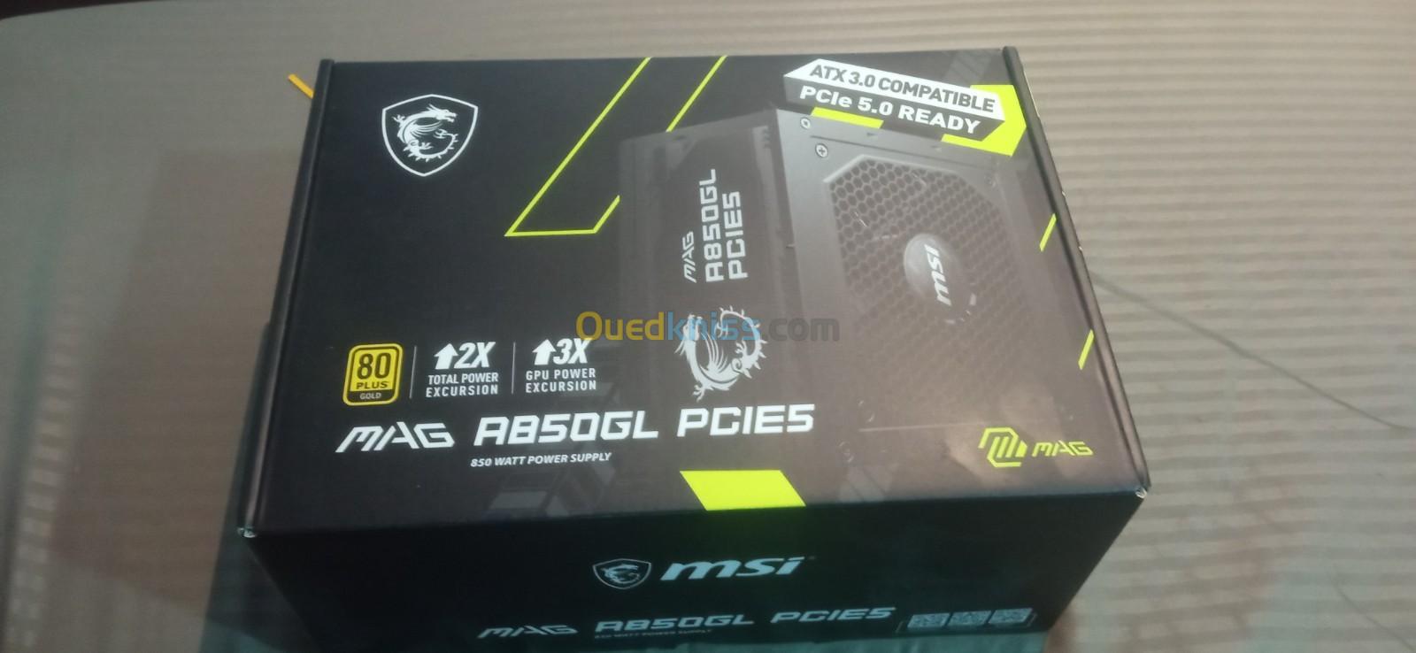 Alimentation GOLD gaming MSI MAG a850gl PCIE5 READY ATX 3.0 JDIDA 