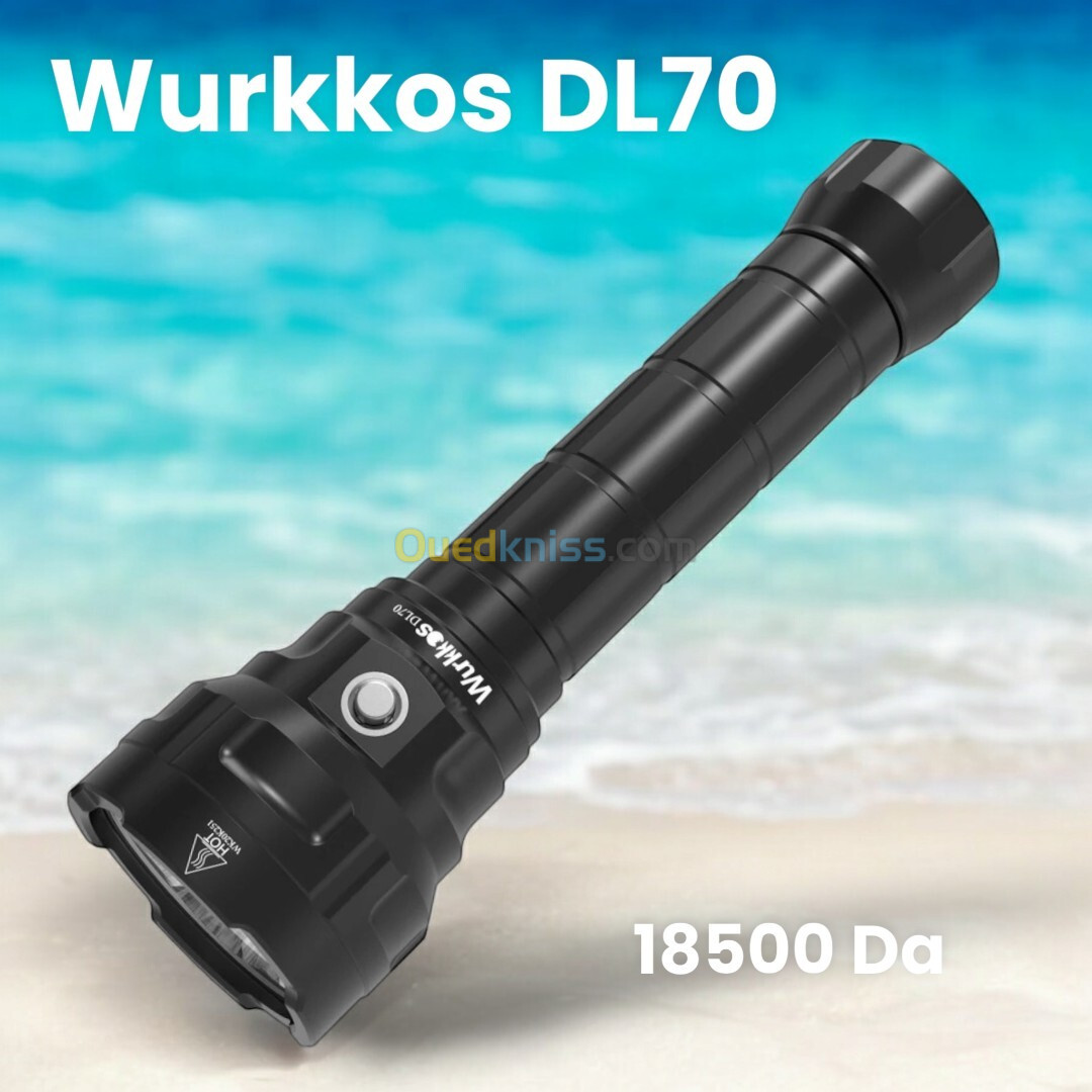 Lampe Torche Wurkkos DL70 - 13000 Lumen Chasse Sous Marine Plongée (Rechargeable)