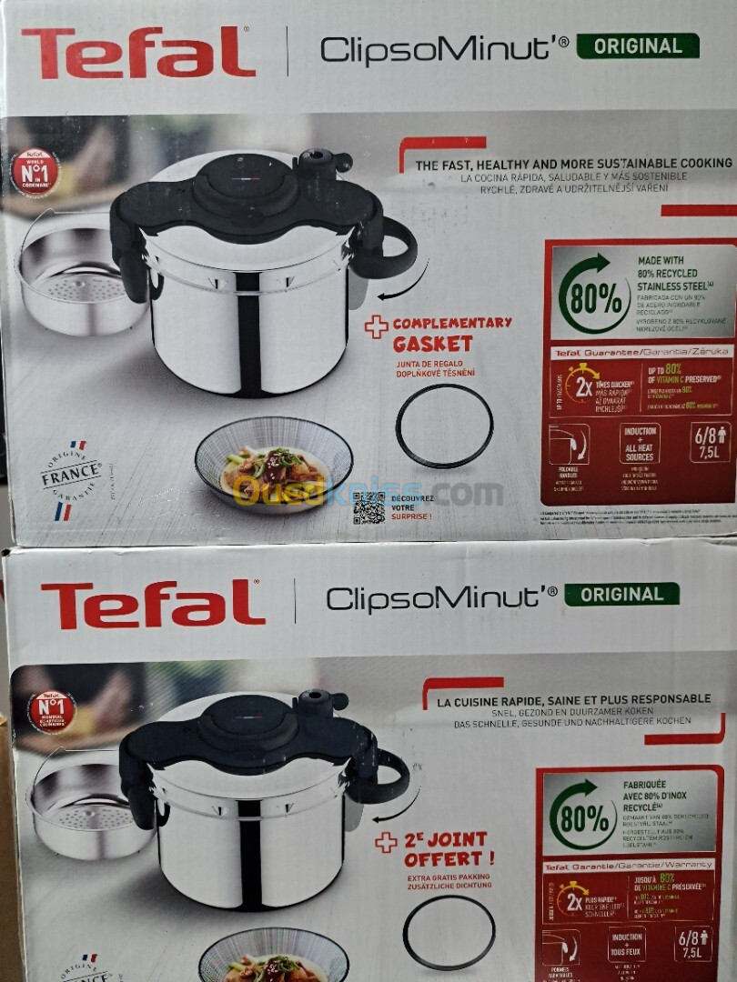 COCOTTE MINUTE TEFAL 7.5L CLIPSO MINUT ORIGINAL AVEC 2 ÈME JOINT OFFERT 