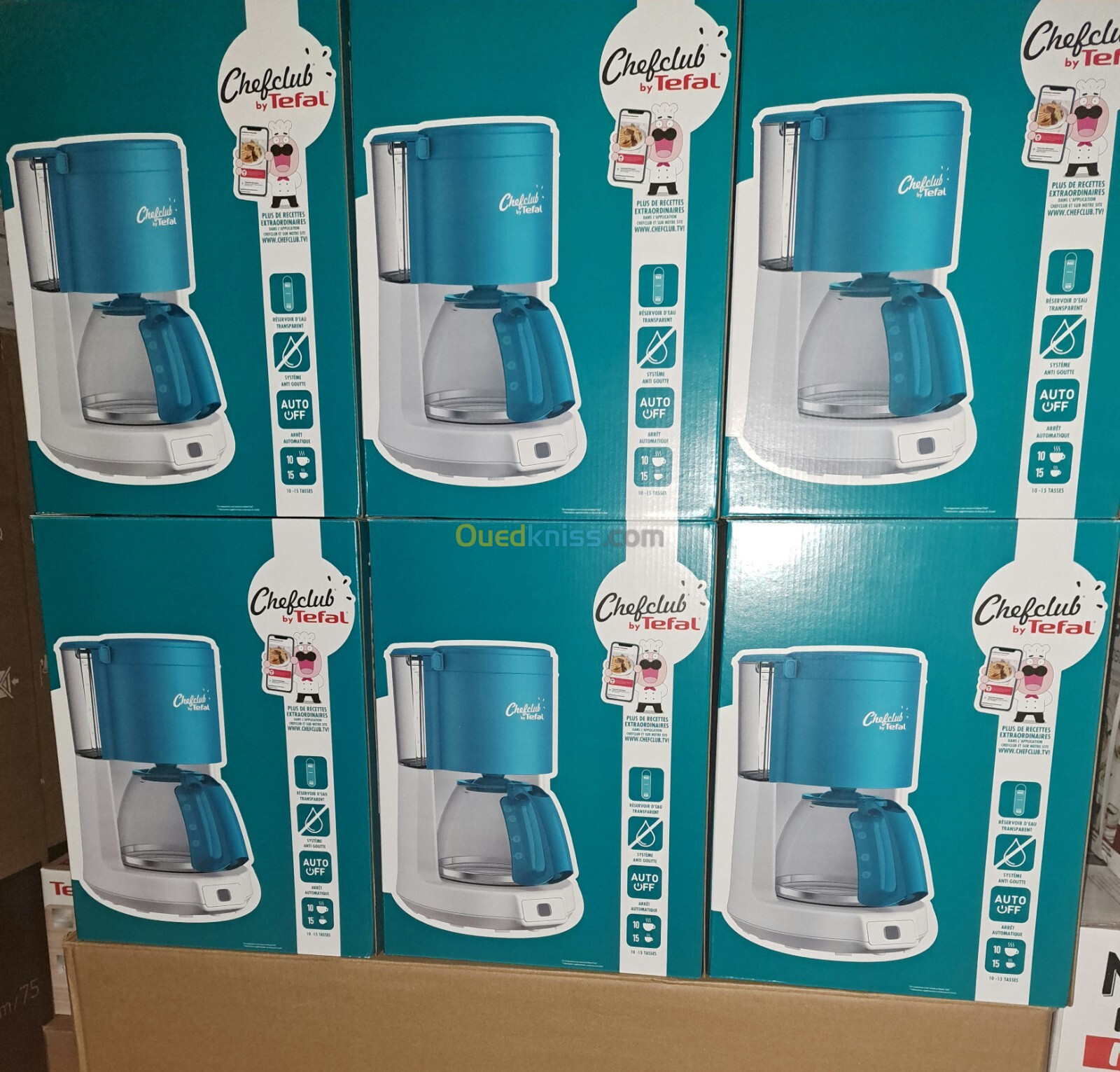 MACHINE À CAFÉ TEFAL CHEF CLUB BY TEFAL BLANC BLEU TURQUOISE 1.25L 15 TASSE CM276410 