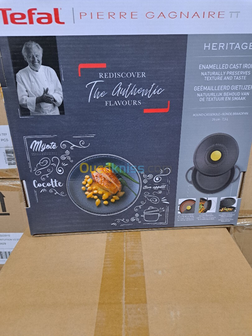 COCOTTE TEFAL PIERRE GAGNAIRE HÉRITAGE 7.5L 29CM FONTE ÉMAILLÉE 