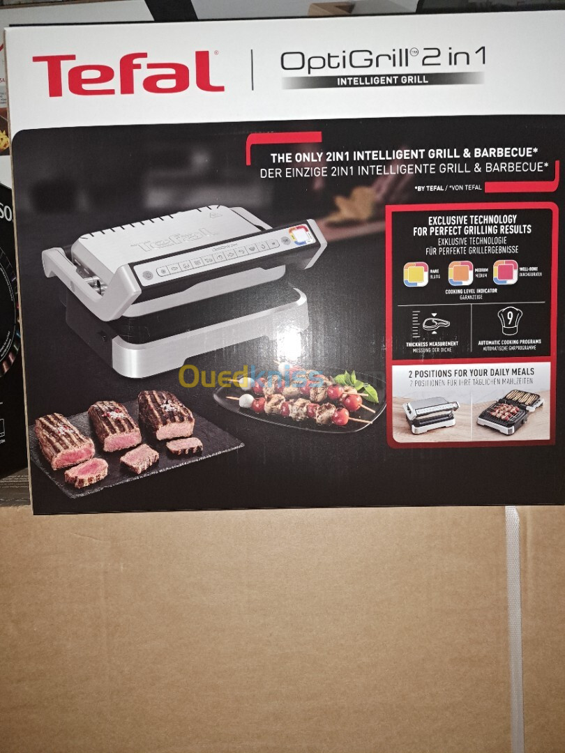 PRESSE PANINI TEFAL OPTIGRILL 2IN1 INTELLIGENT GRILL 2100WATT 9 PROGRAMME GC772D10 