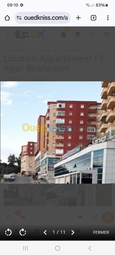 Location Appartement F3 Alger Birkhadem