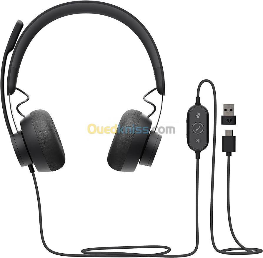 CASQUE FILAIRE USB-C- LOGITECH ZONE WIRED DOUBLE MICROPHONE ANTIBRUIT