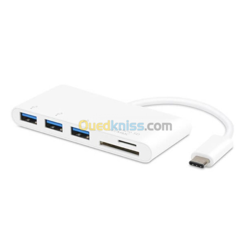 ADAPTATEUR USB TYPE-C /4 HUB + CARTE READER USB 3.0/0.1M