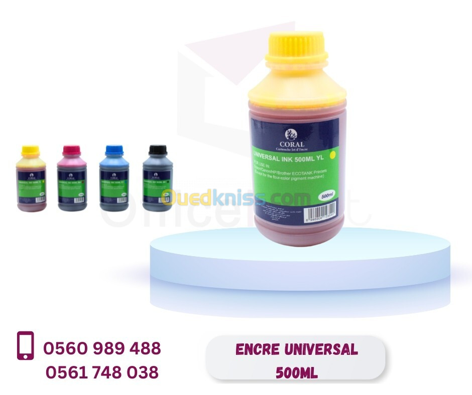 ENCRE CORAL UNVIVERSAL CANON-HP-EPSON-BROTHER-LEXMARK 500ML 