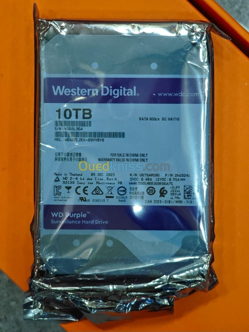 Disque dur WD Purple 10TB 3.5" Surveillance Hard Drive