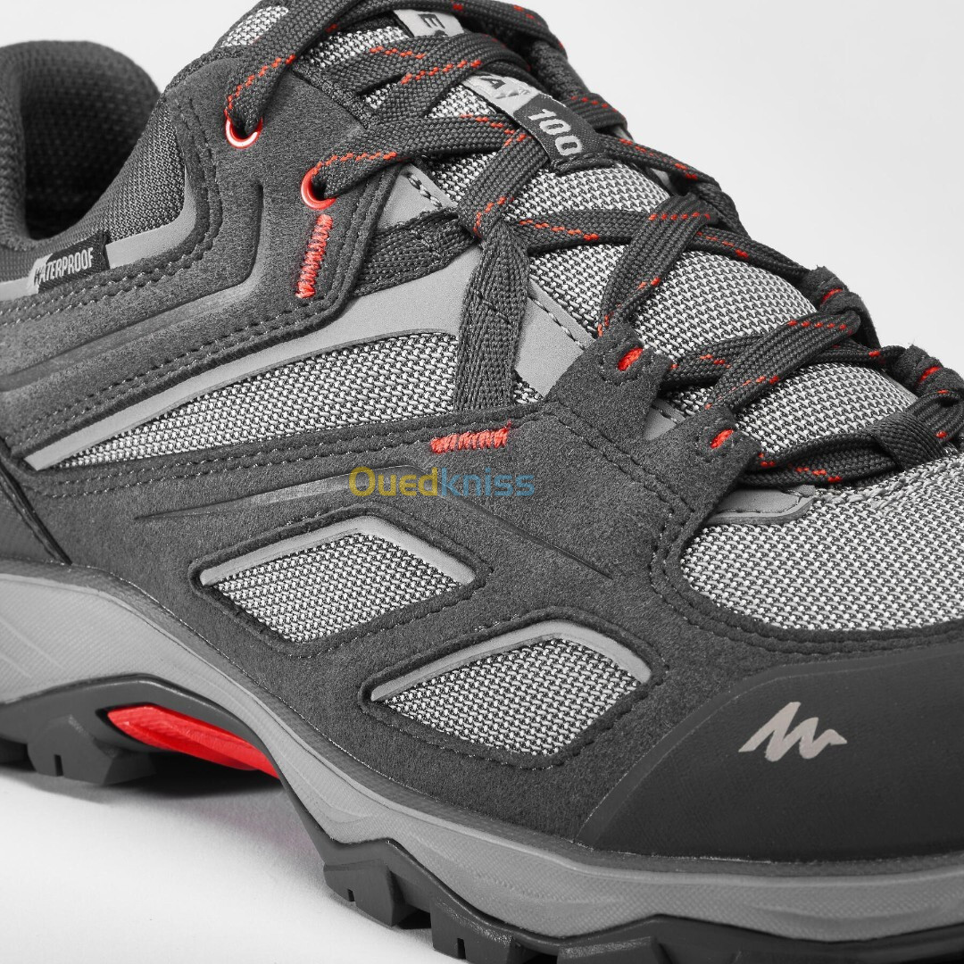 Chaussures imperméables de randonnée montagne - MH100 Gris - Homme