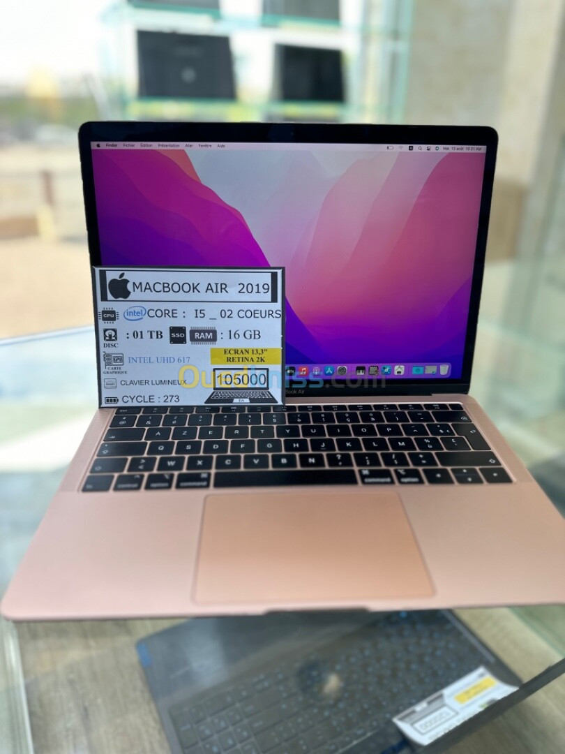 MACBOOK AIR 2019 RETINA i5 / 02 cœurs 01TB -16GB