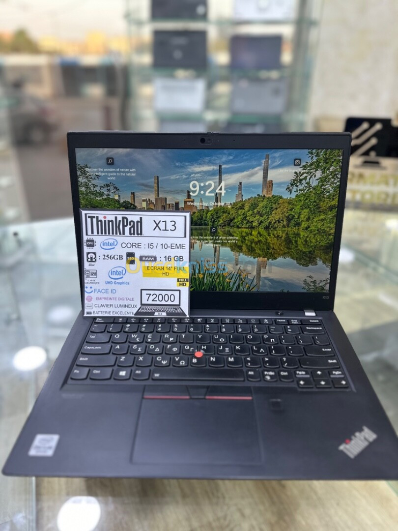 THINKPAD X13  CPU: CORE I5 / 10ème  DISC : 256 GB  (SSD)  RAM 16GB