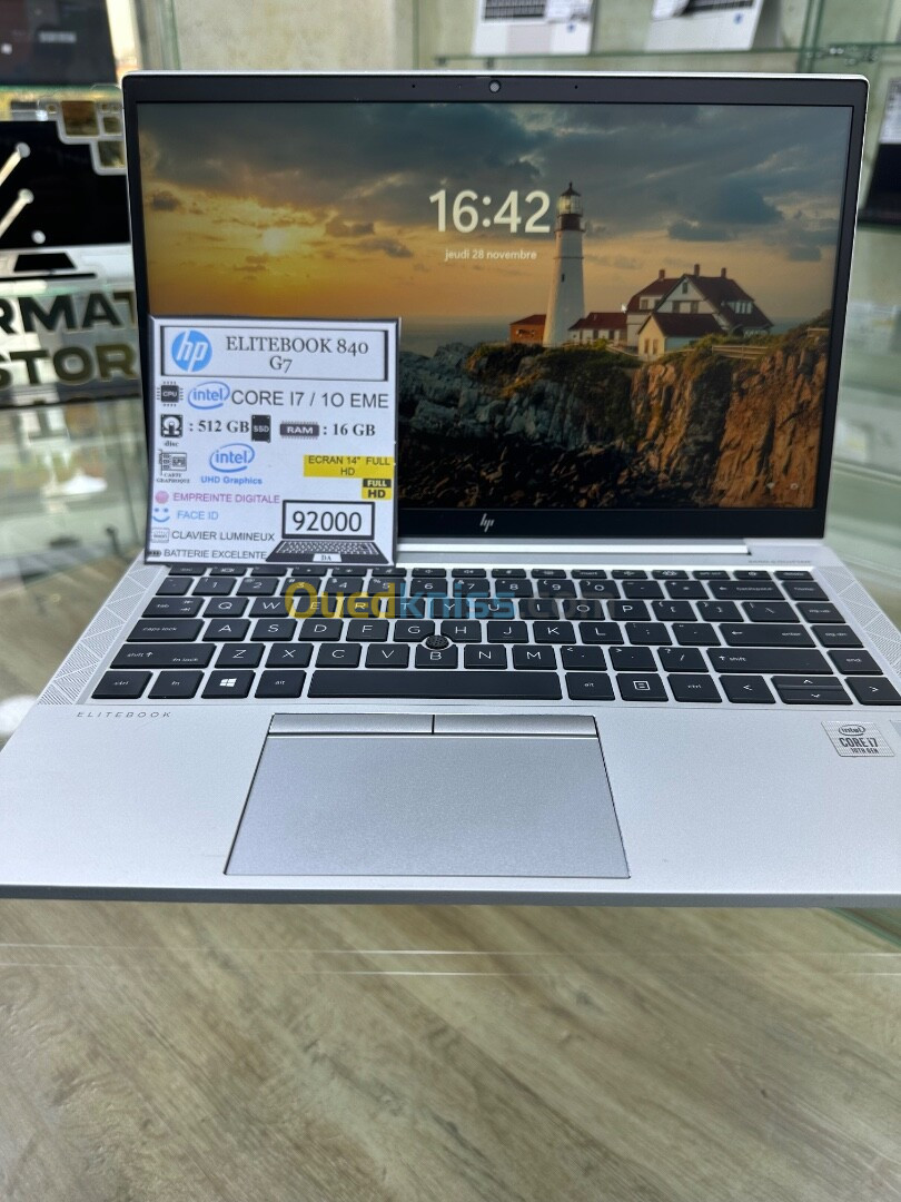 HP ELITEBOOK 840 G7  CPU: CORE i7 / 10ème    512 GB   16 GB 