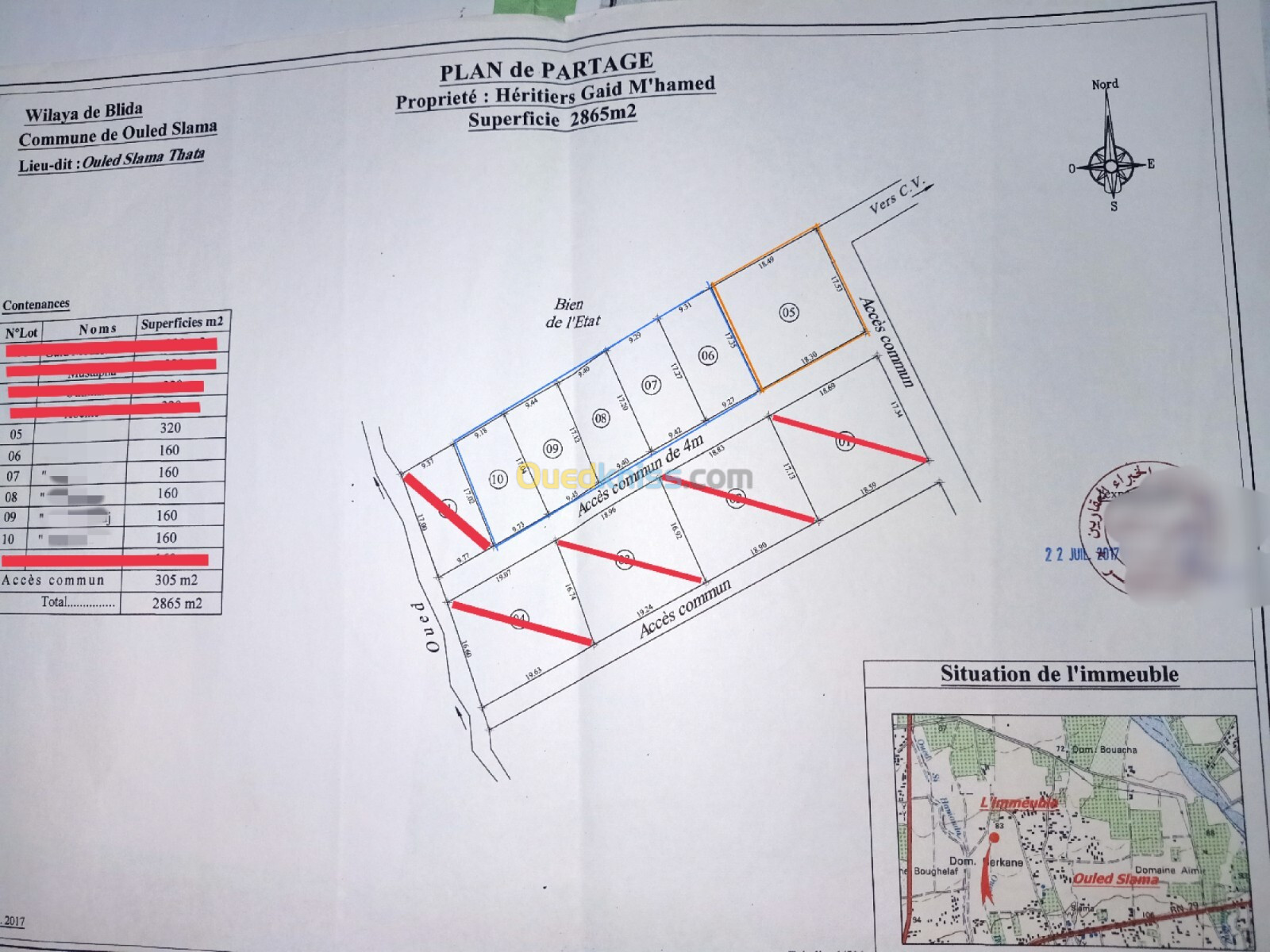 Vente Terrain Blida Ouled selama