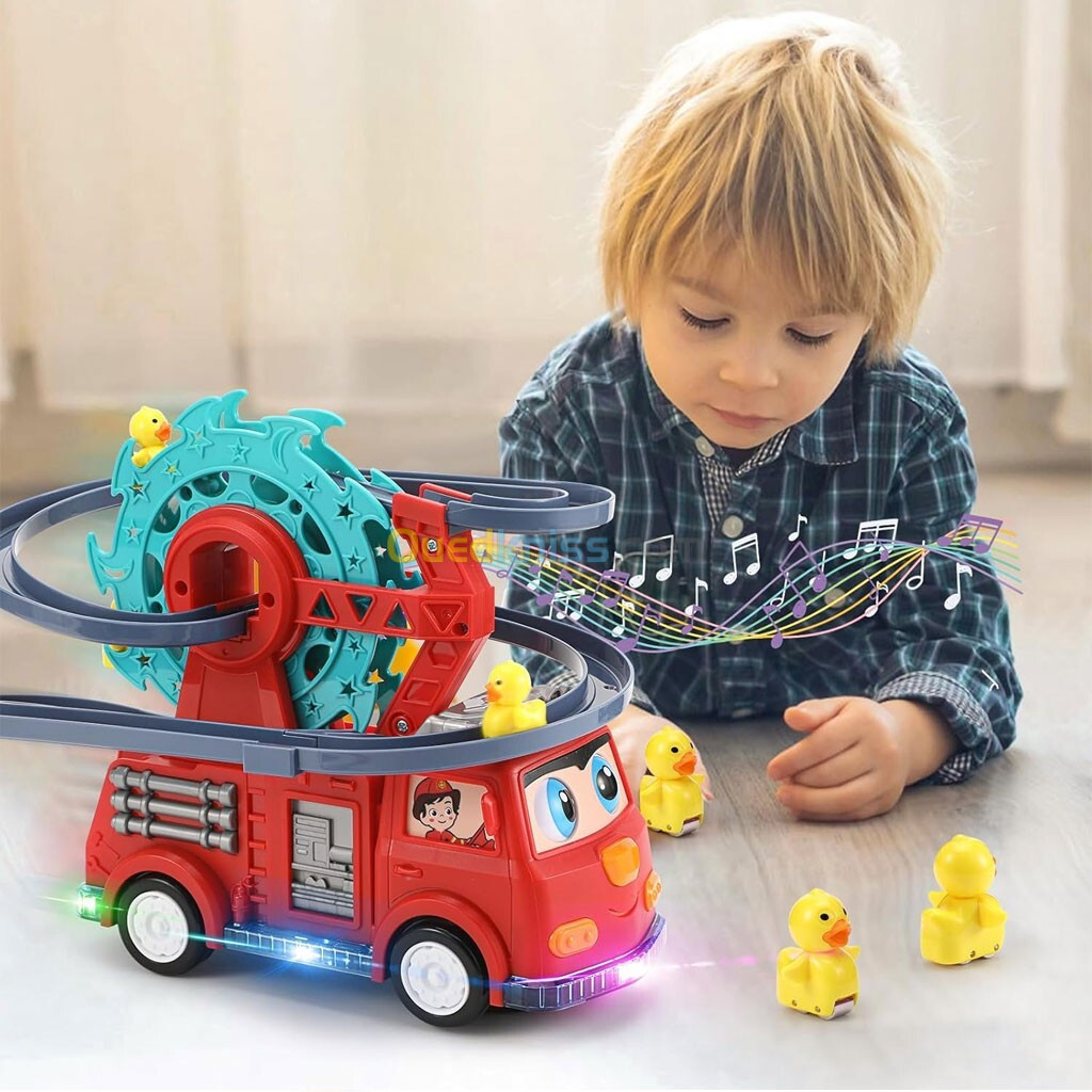 Camion de Pompier Jouet avec Sonore Lumineux Educatif pour Enfants