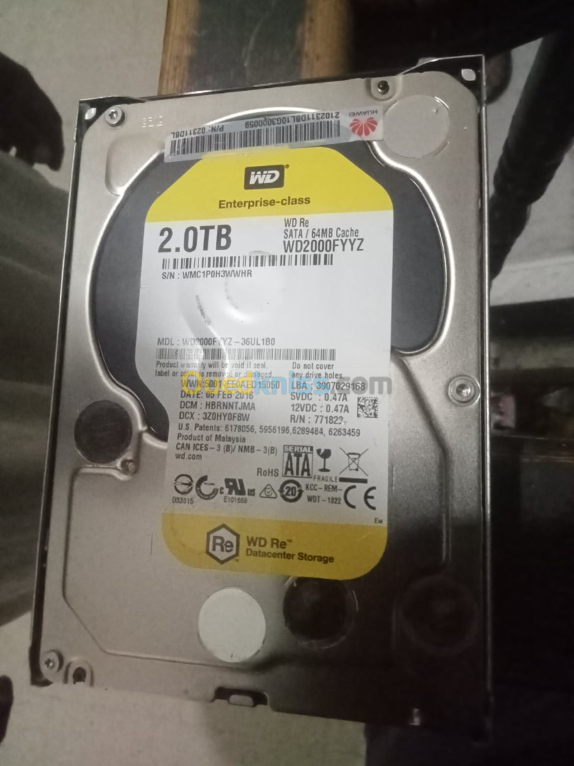 Disque dur hdd western digital Gold - 2TB