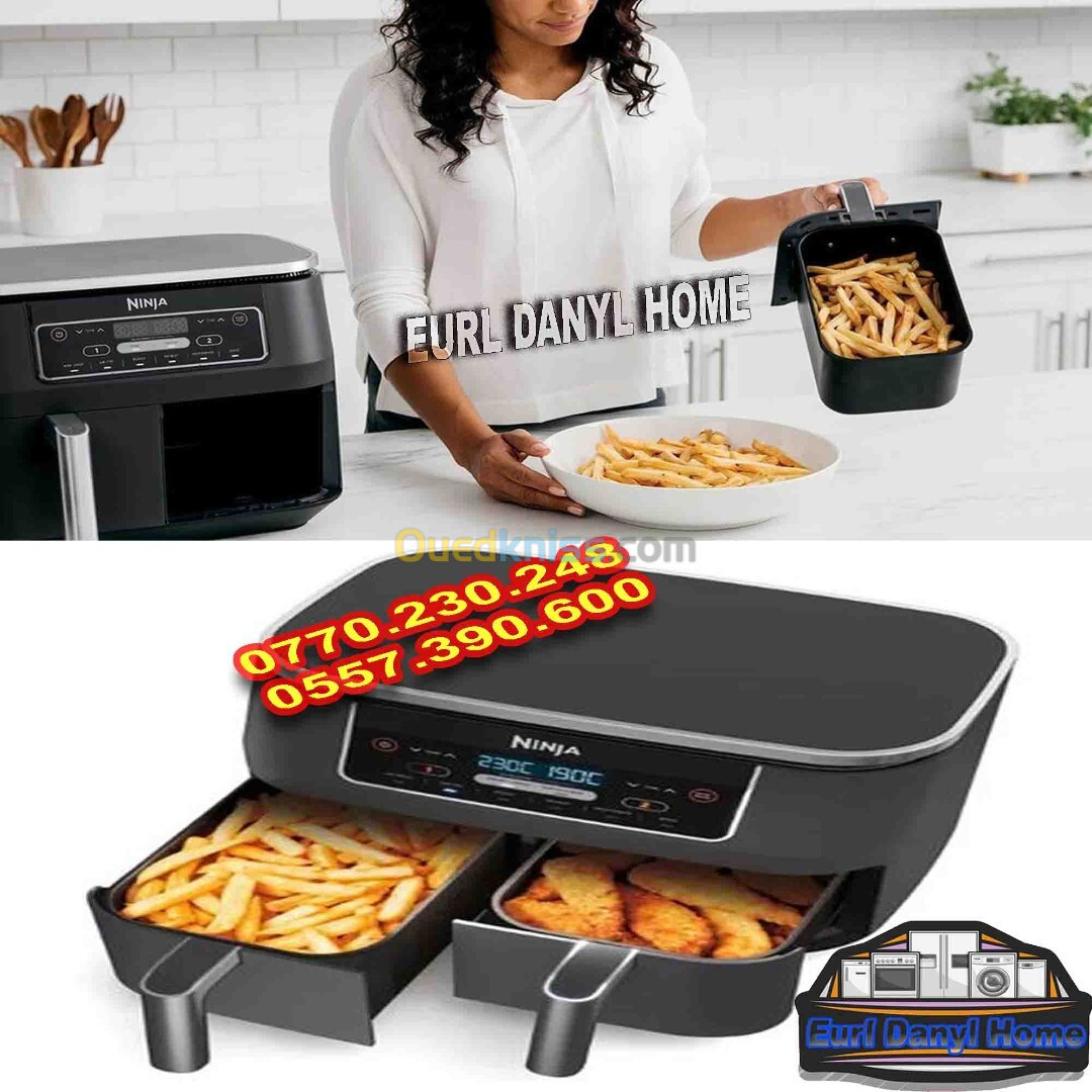 Ninja Friteuse a Air Sans Huile Air Fryer Foodi 7.6L 2500W 2 Tiroirs,6-en-1 AF300EU