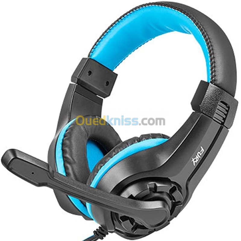 CASQUE GAMING RGB FURY WILDCAT AVEC FIL NOIR/BLEU/USB 