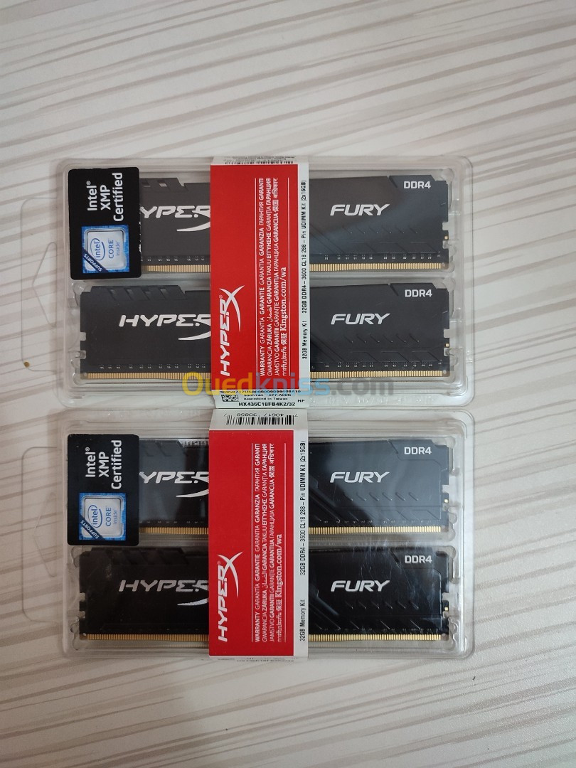 [ VENDU ] Hyper X FURY  32Gb RAM DDR4 - 3600MHz CL18 288- Pin UDIMM Kit ( 2 * 16GB )