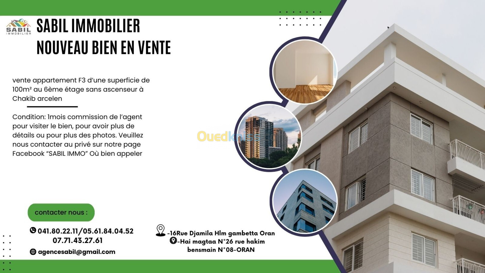 Vente Appartement F3 Oran Oran