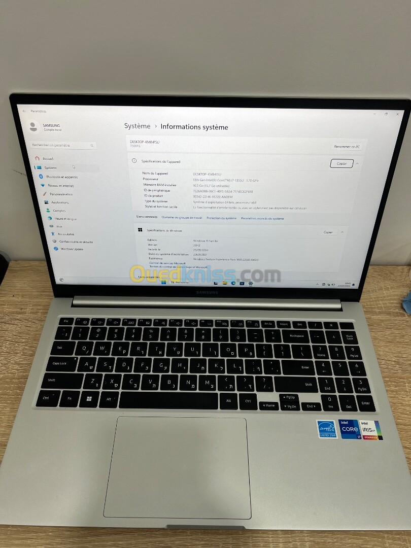 samsung galaxy book 3 i7 13em  ram 16 gb  Disque dur 512 ssd