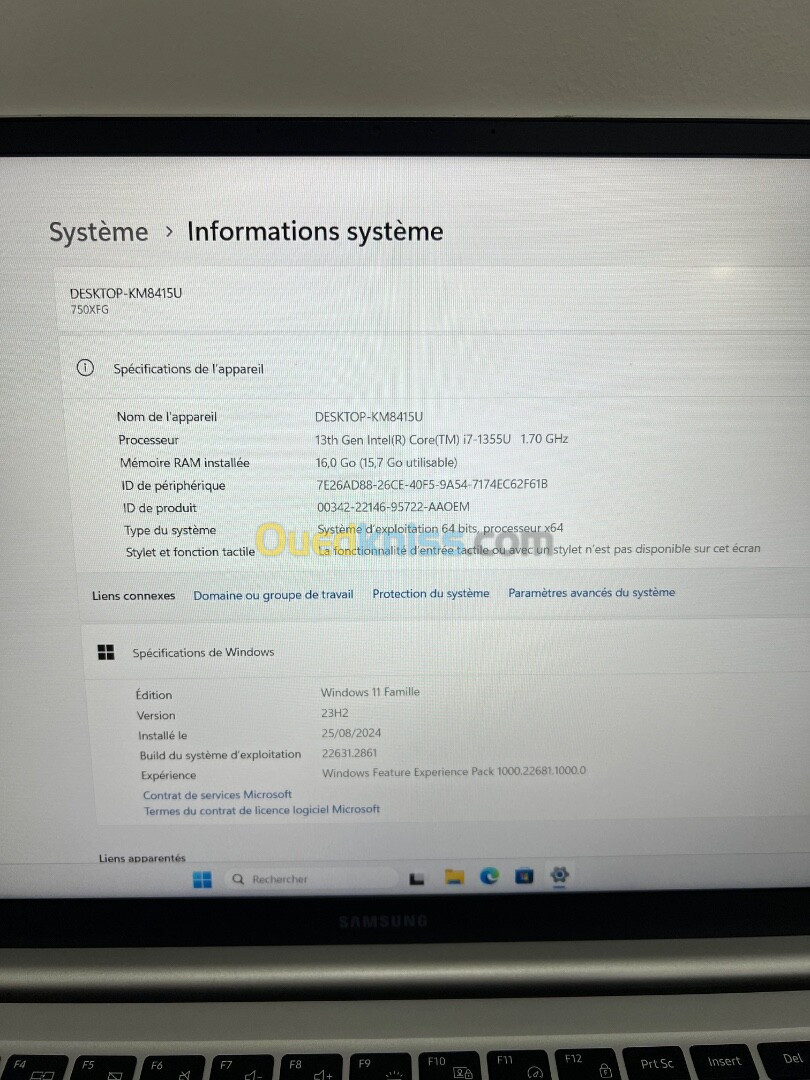 samsung galaxy book 3 i7 13em  ram 16 gb  Disque dur 512 ssd