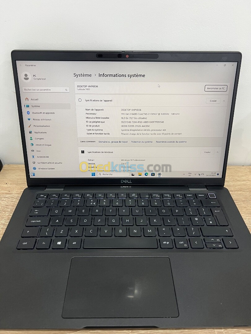 Dell Latitude 7420 I7 1185G7 VPRO 16GB 256GB SSD 14" Écran tactile