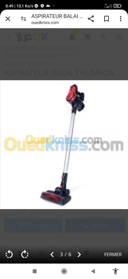 Aspirateur balai THOMSON sans fil 