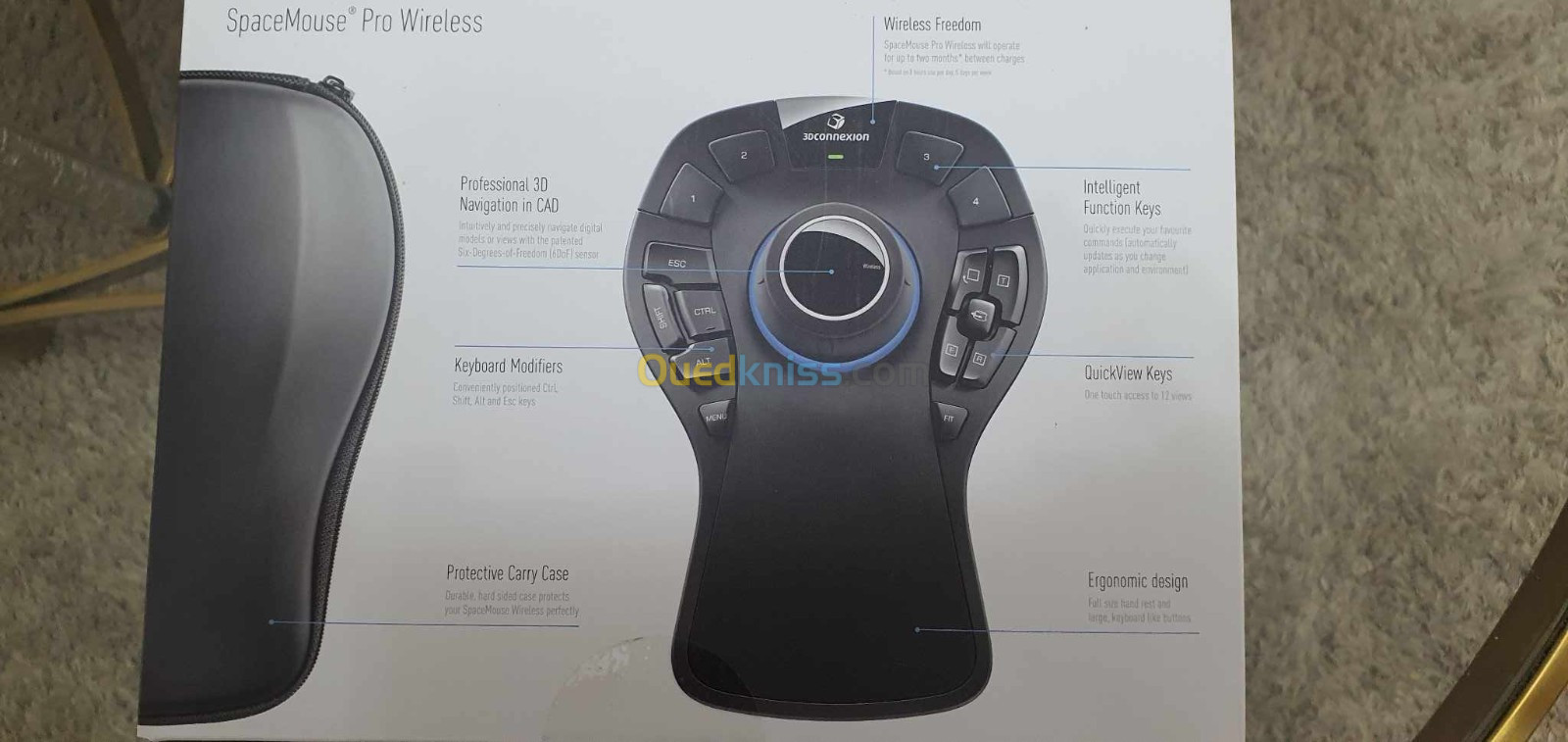 SpaceMouse Pro Wireless Souris 3Dconnexion Sans Fil/15 Touches Programmables