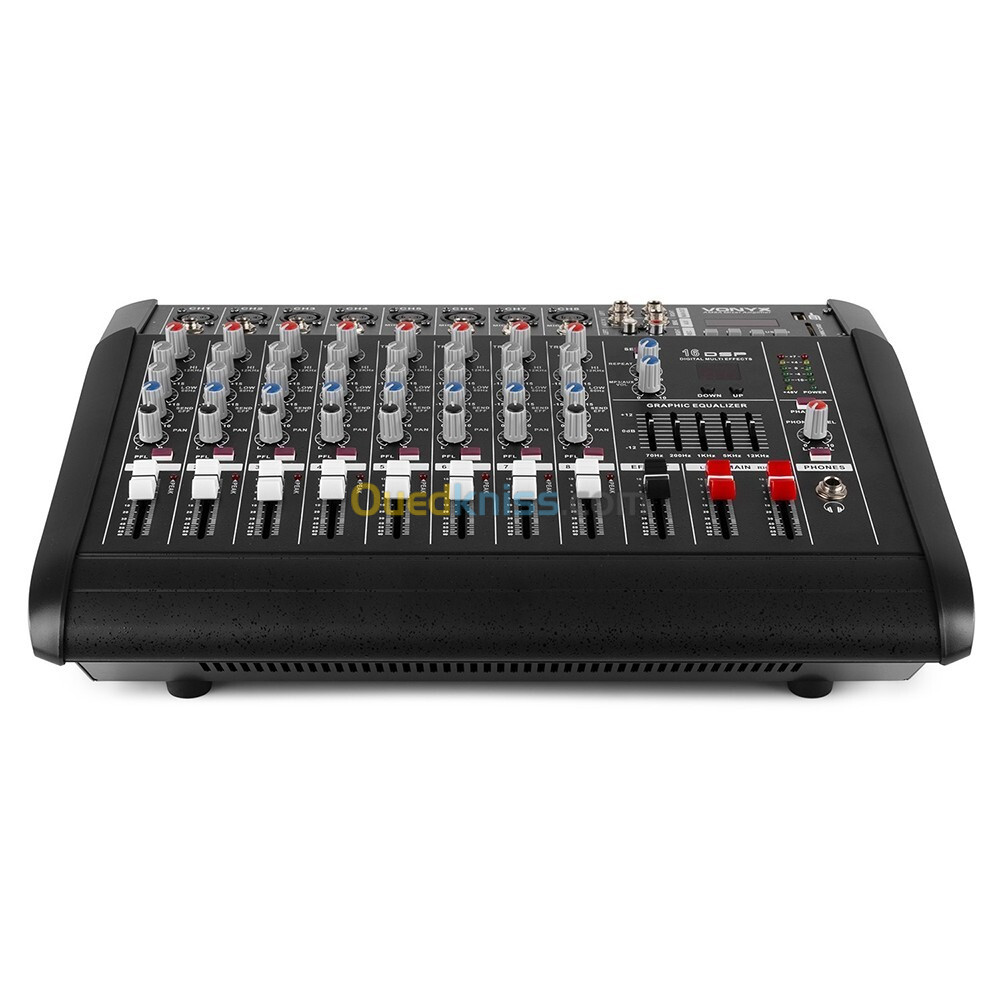 Vonyx AM8A Table de mixage amplifiée 8 canaux avec DSP et Bluetooth