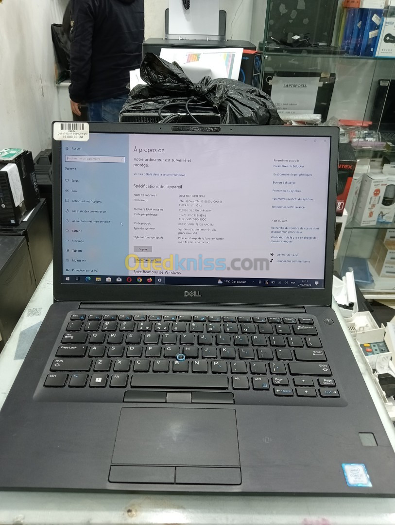 Laptop dell i7-8éme génération 16Go ram 512ssd écran tactile 