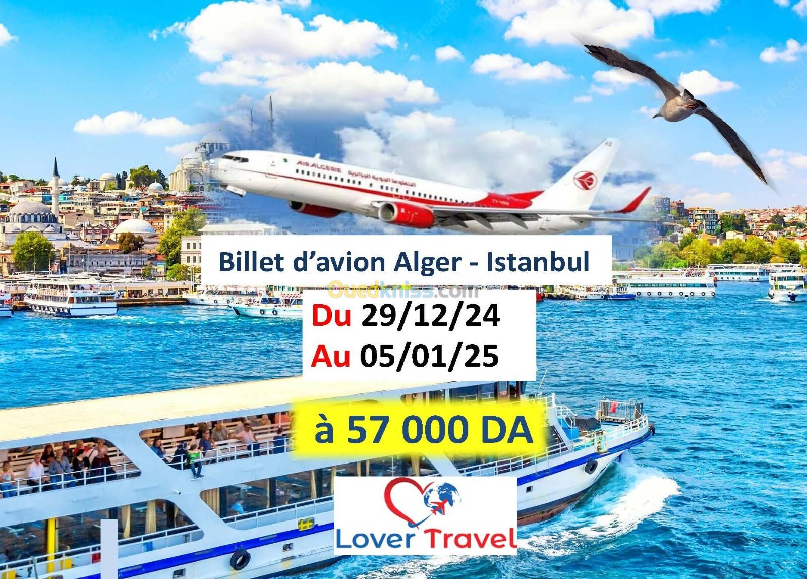 VENTE BILLET D'AVION ALGER-ISTANBUL 29/12