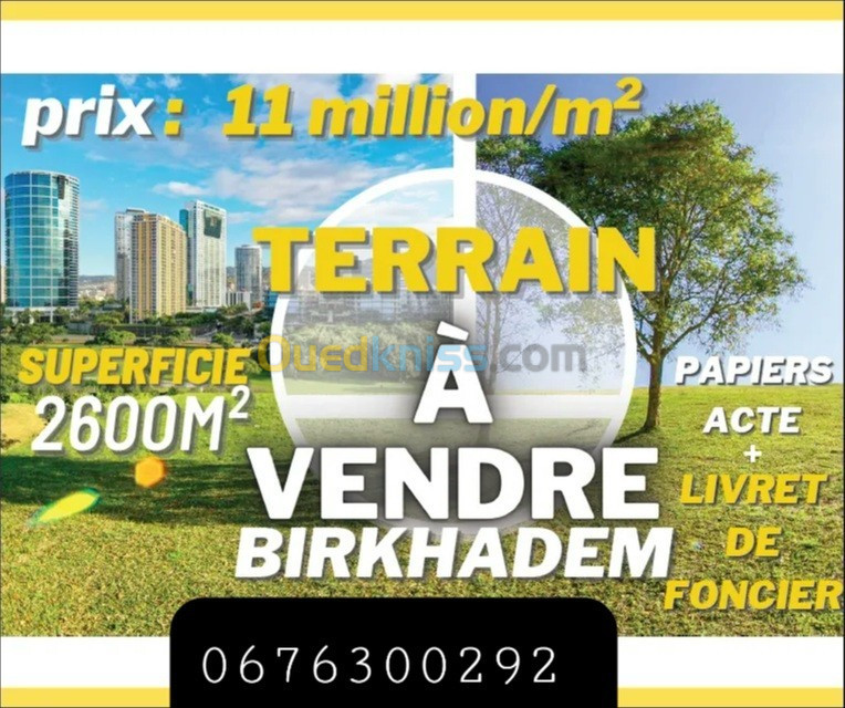 Vente Terrain Alger Birkhadem