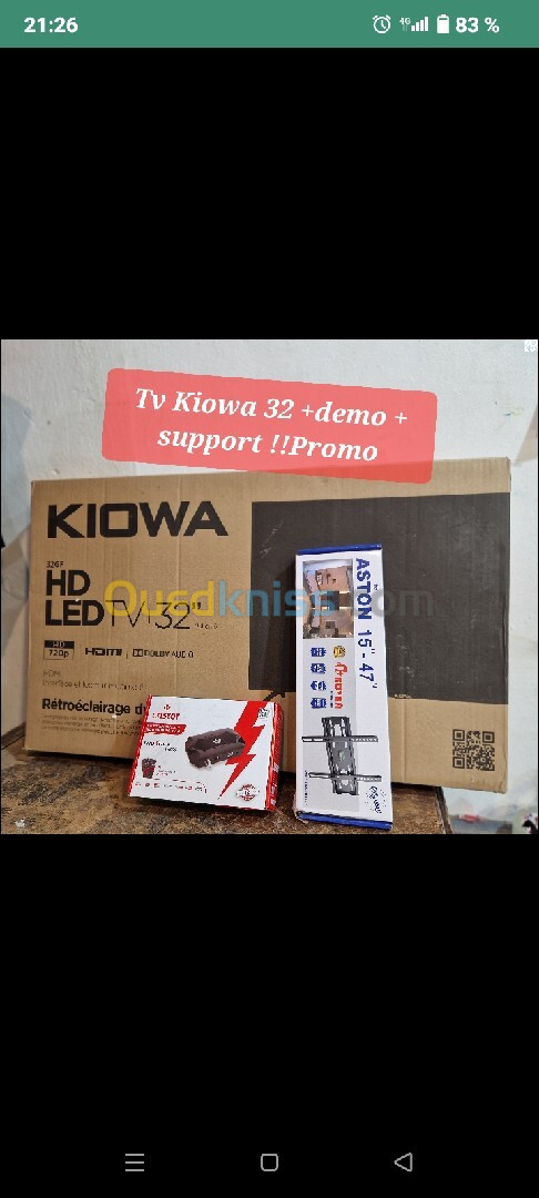 +support démo Pack tv kiowa 32p+demo cristor th500