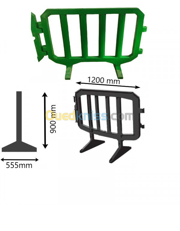 Barrière de Sécurité en plastique mobile polyvalente