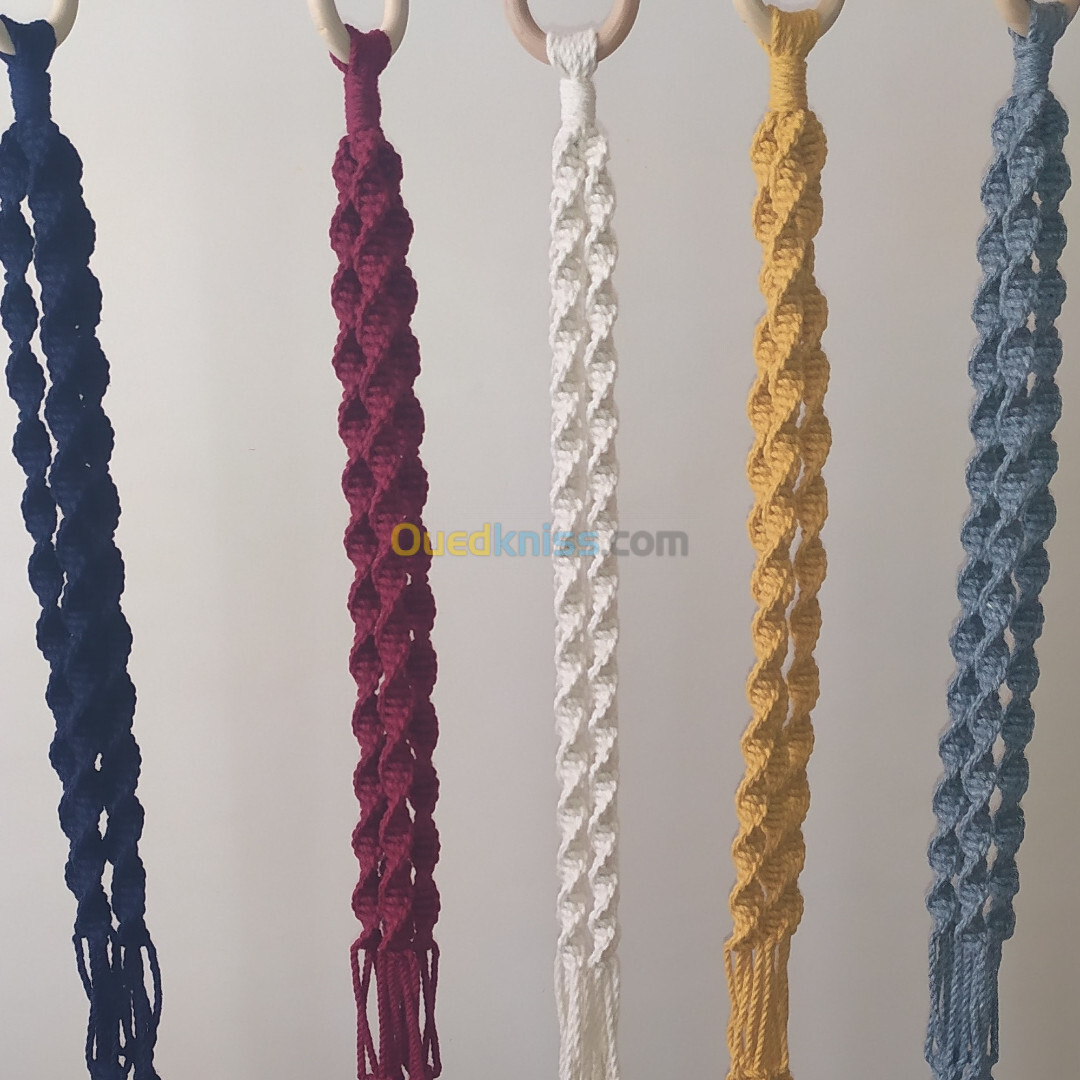 Lot de suspensions (portes-pots de fleurs) en MACRAME (total 15)