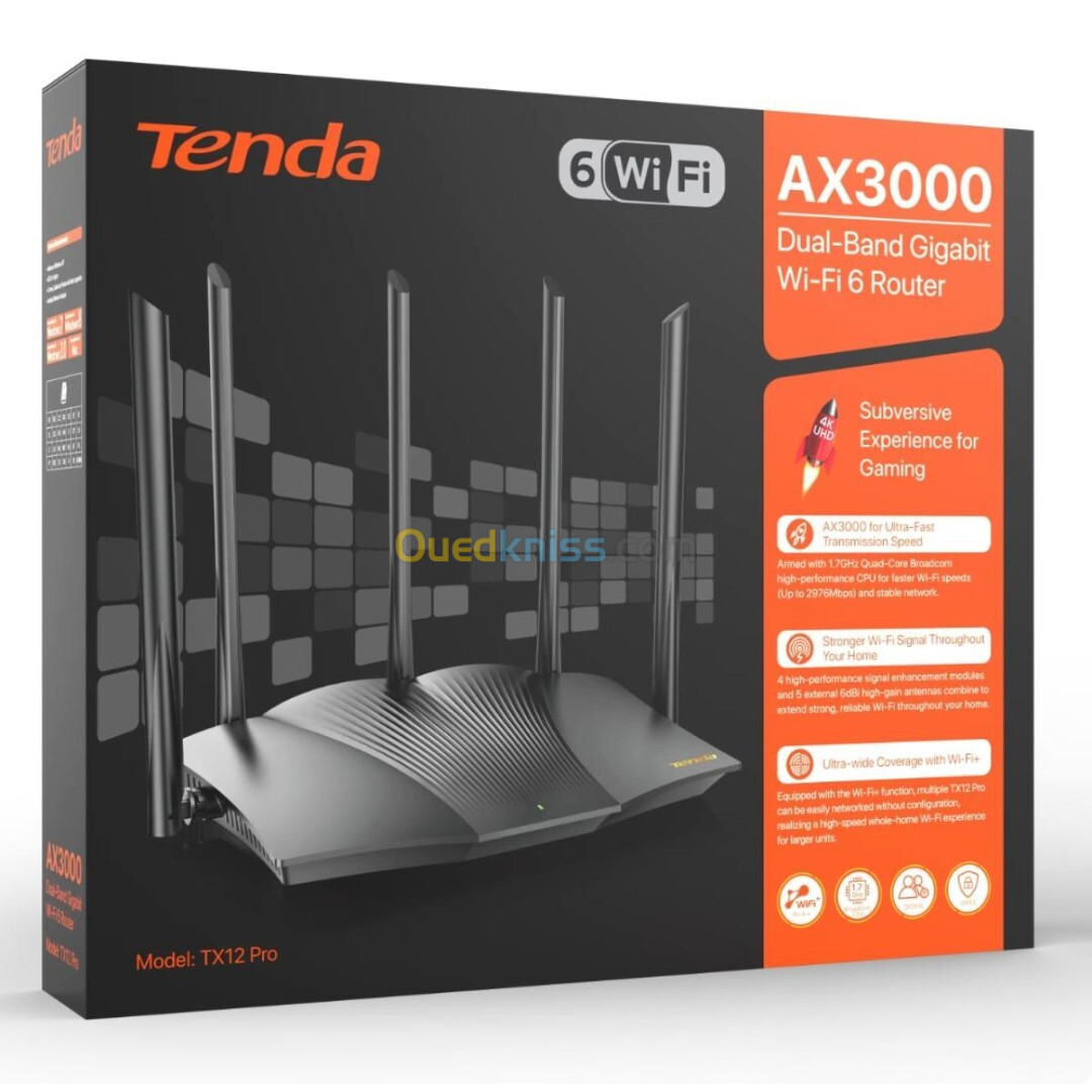 ROUTEUR TENDA TX12 PRO AX3000 WIFI 6