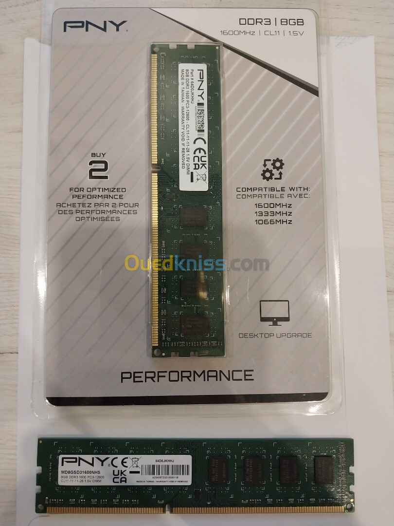 2 RAM PNY DDR3 8GB