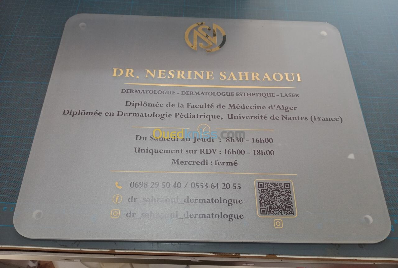 Plaque sur sablé support PMMA