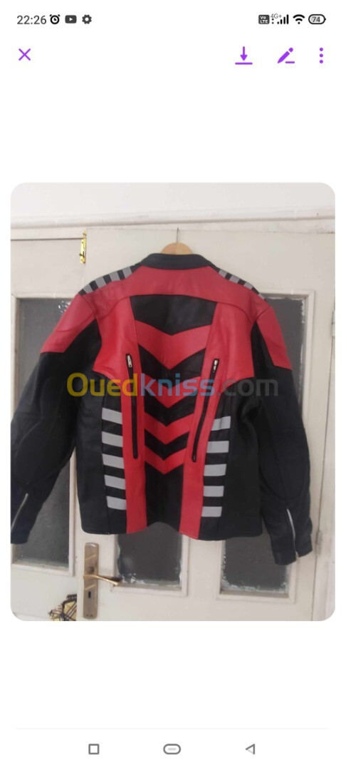 Blouson cuir noir pour moto taille xxl état neuf venu de France 