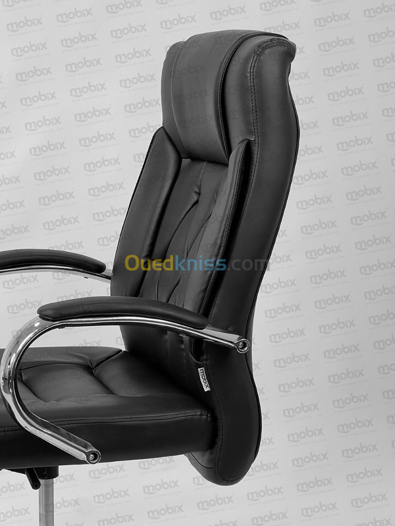 CHAISE BUREAU PDG Modèle CIRTA NOIR en Simili Cuir Skaï De La Marque MOBIX-DZ