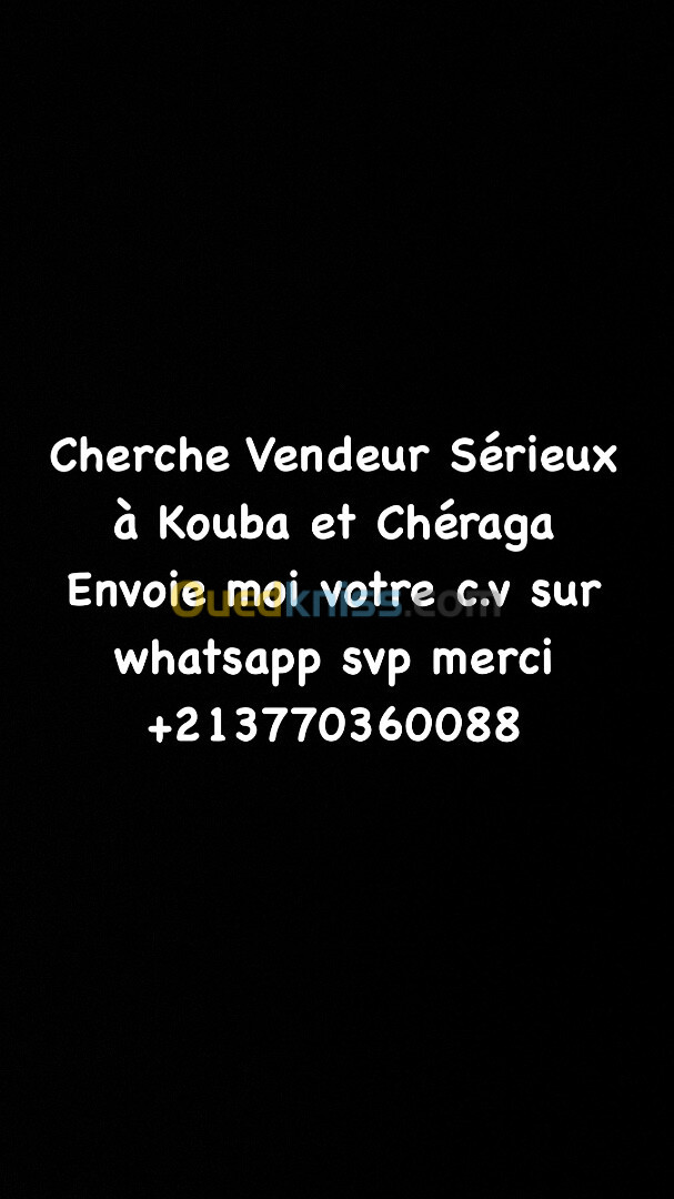 Cherche Vendeur 