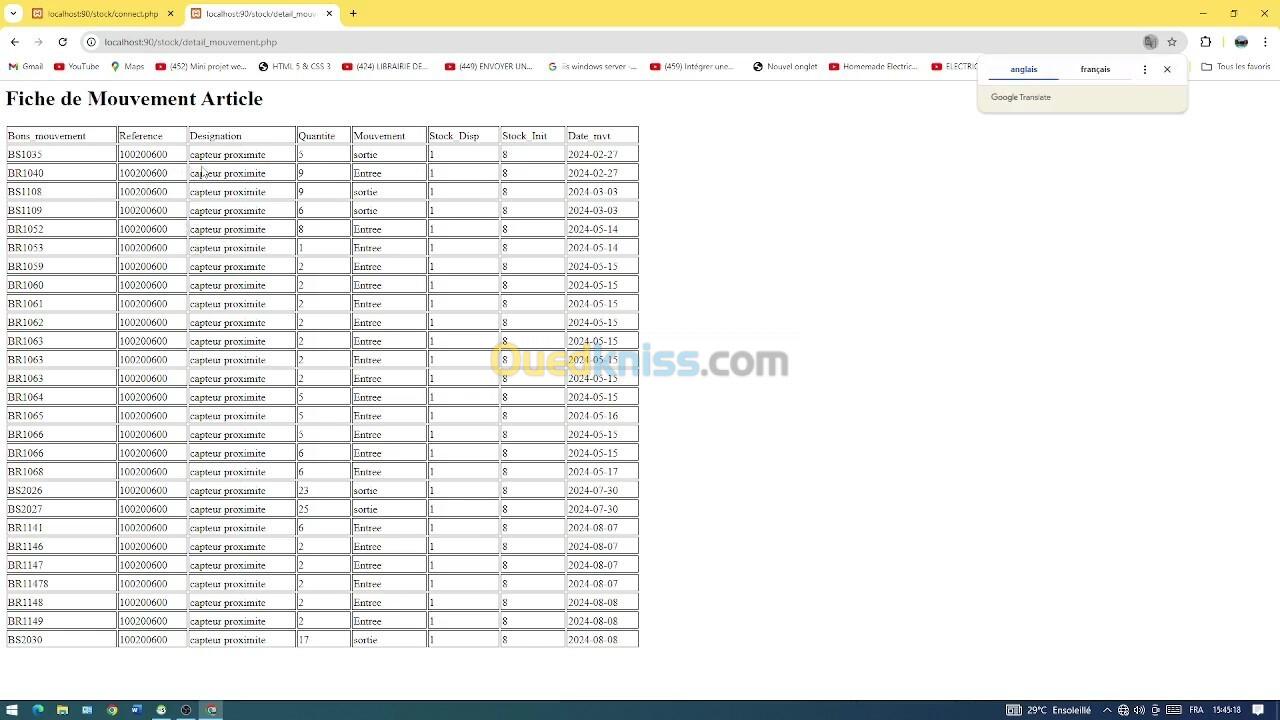 Application web de gestion des stocks