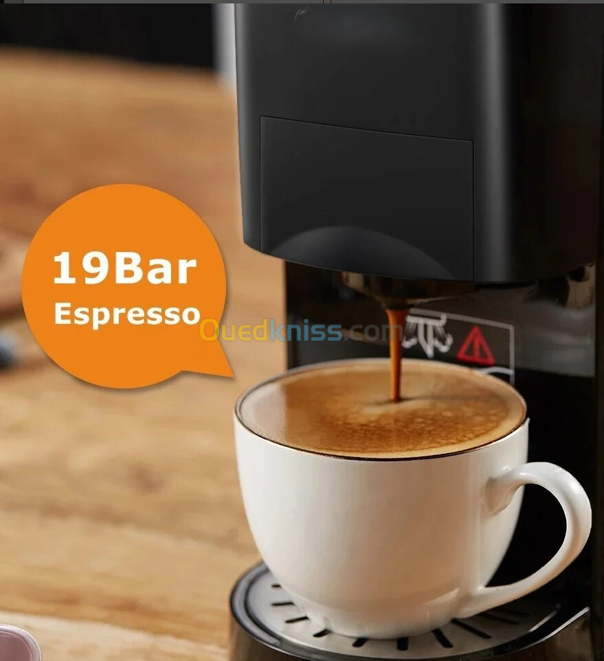 Machine a Café Multi-Capsules 5En1 INOX 1450W, Dolce Gusto /Nespresso /Lavazza Blue /Pasti /Poudre