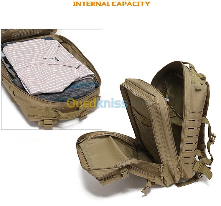  Sac à dos Randonnée 50L Militaire COMMANDOS Tactiques Etanche V2