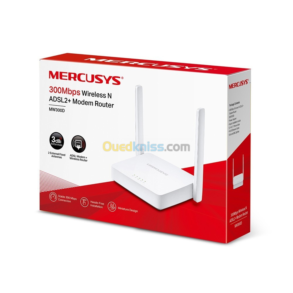 MODEM ROUTEUR MW300D MERCUSYS 300MBPS WIRELESS N ADSL2+